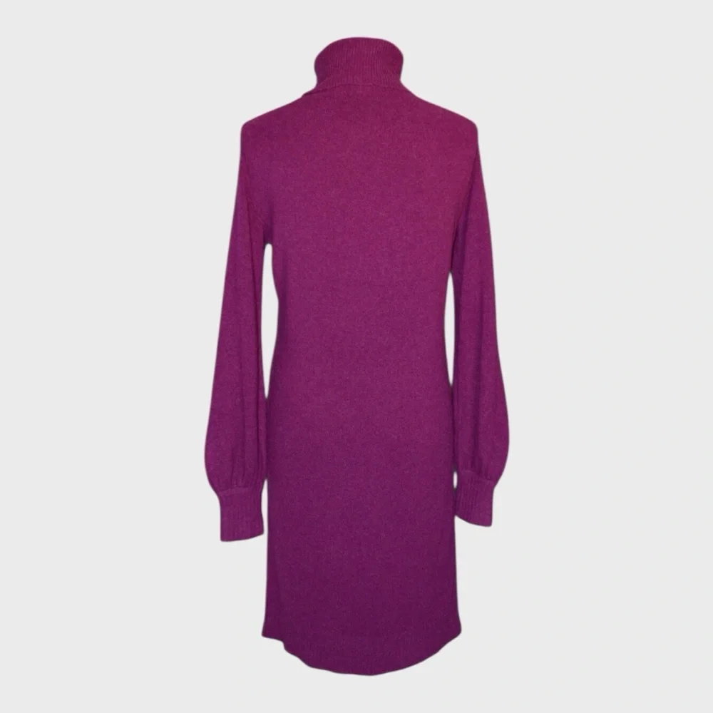 J Crew Purple Turtleneck Sweater Dress Long Balloon Sleeve‎